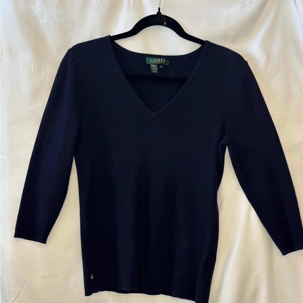 Lauren Ralph Lauren 3/4 sleeve, v-neck sweater